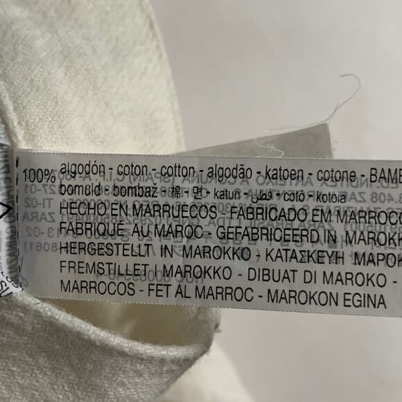 Zara 4 Womens Ecru Wide Leg Baggy Jeans Split Hem High Rise 100% Cotton - Picture 10 of 10